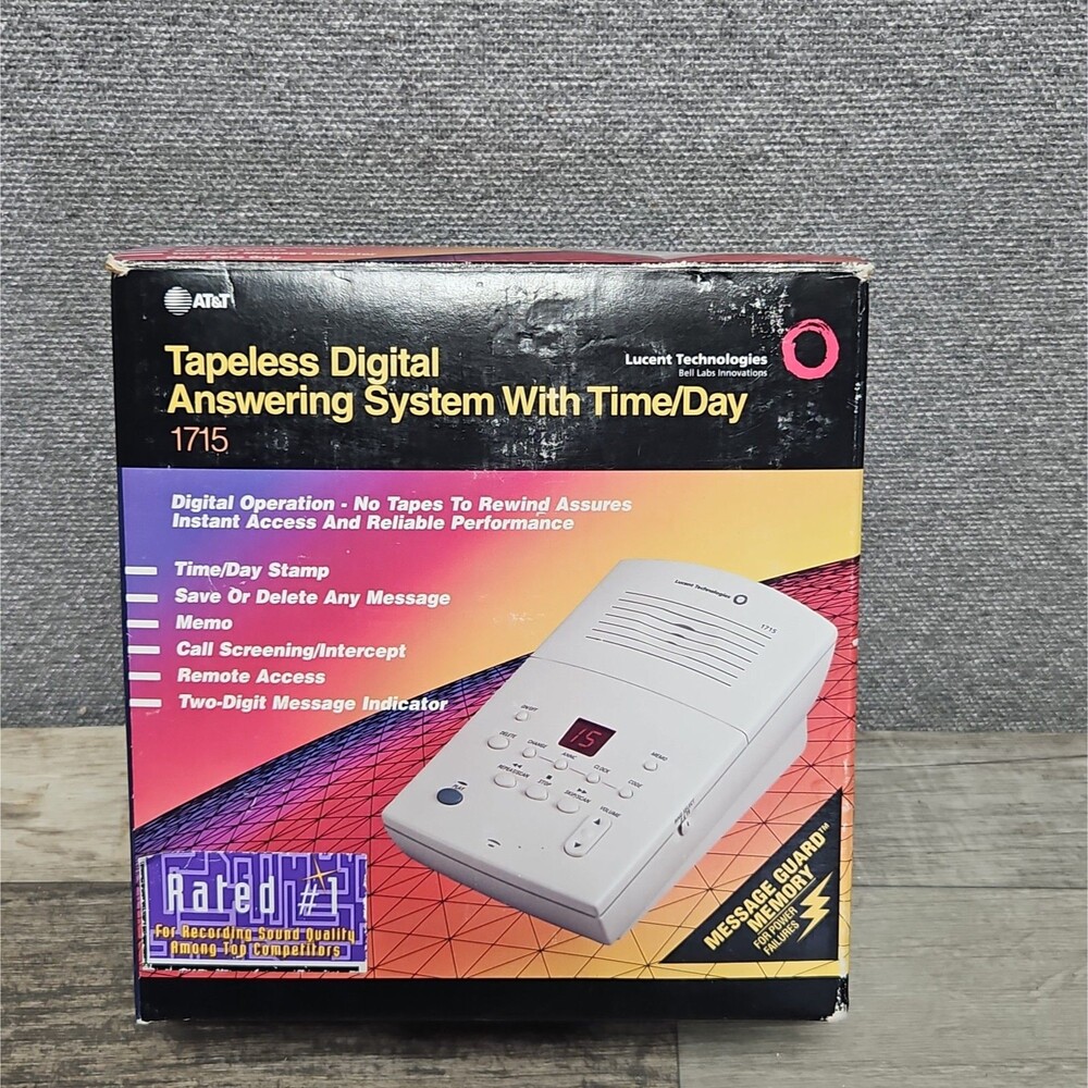 AT&T Tapeless Digital Answering System With Time/ Day Stamp 1715
